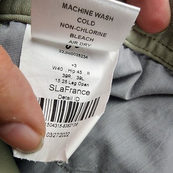 J. Hilburn Pants Mens 40x27 SLL Green Stretch Mid Rise Slim Fit *GUC* - Picture 5 of 14